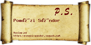 Pomázi Sándor névjegykártya
