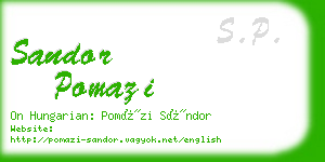 sandor pomazi business card